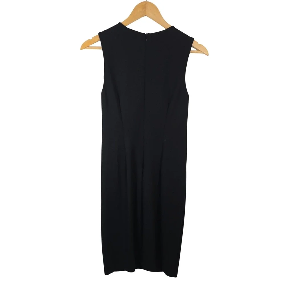 Carmen Marc Valvo Black Studded Keyhole Sheath Dress Womens Size S Sleeveless